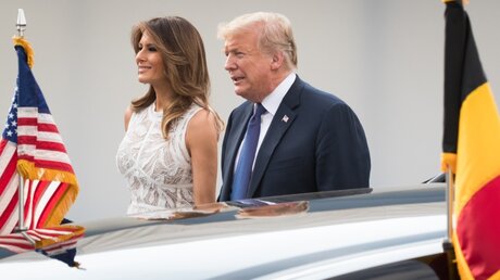 Das Ehepaar Trump beim Nato-Gipfel / © Benoit Doppagne (dpa)