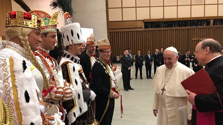 Das Kölner Dreigestirn 2019 trifft Papst Franziskus (Erzbistum Köln)