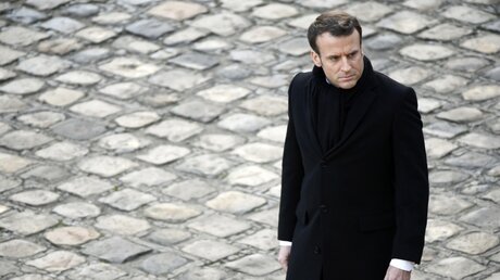 Frankreichs Präsident Emmanuel Macron / © Ludovic Marin (dpa)