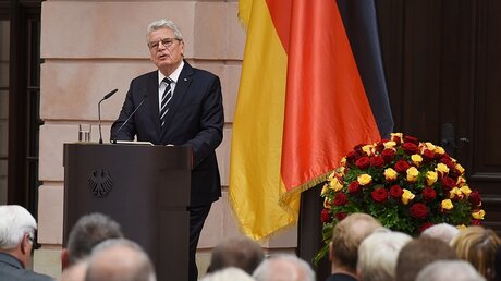 Bundespräsident Gauck während einer Rede (dpa)