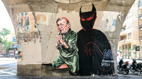 Graffito mit George Pell und dem Teufel / © Burkhard Jürgens (KNA)