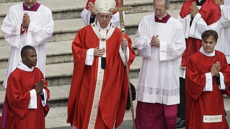 Papst Franziskus feiert die Pfingstmesse / © Gregorio Borgia (dpa)