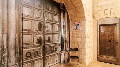 Eingang zum Christian Information Center (CIC) in Jerusalem / © Andrea Krogmann (KNA)