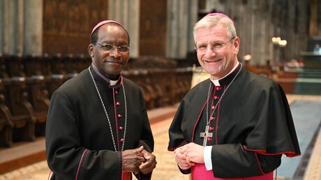 Weihbischof Schwaderlapp und der Erzbischof von Mombasa, Martin Kivuva Musonde / © Beatrice Tomasetti (DR)