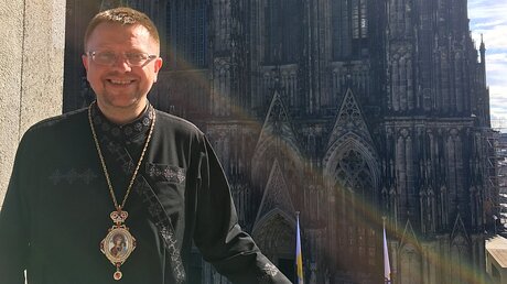 Volodymyr Hruca,Weihbischof von Lwiw im Westen der Ukraine / © Caroline Will (DR)