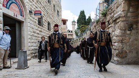 Kreuzweg am Karfreitag 2019 auf der Via Dolorosa in Jerusalem. / © Andrea Krogmann (KNA)