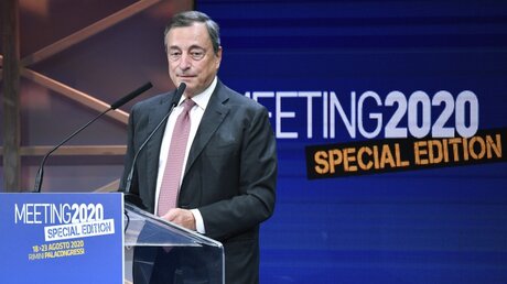 Mario Draghi, früherer Chef der Europäischen Zentralbank, hält eine Rede beim Rimini Meeting 2020 / © Massimo Paolone (dpa)