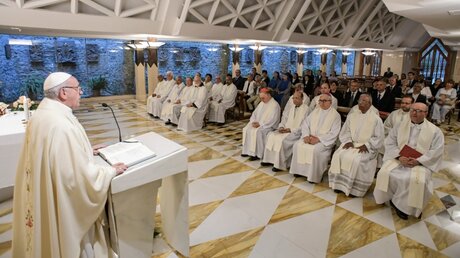 Morgenmesse mit Papst Franziskus im vatikanischen Gästehaus Santa Marta / © Vatican Media (KNA)