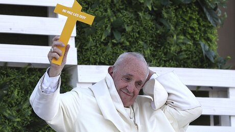 Papst Franziskus im Heiligtum von Maipu / © Alessandra Tarantino (dpa)