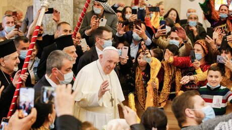 Papst Franziskus in Karakosch / © Paul Haring/CNS photo (KNA)