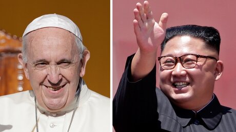 Papst Franziskus und Kim Jong Un / © Andrew Medichini/Kin Cheung (dpa)