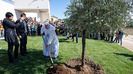 Papst Franziskus besucht am 24. September 2019 die katholische Gemeinschaft "Nuovi Orizzonti" in Frosinone  / © Vatican Media (KNA)