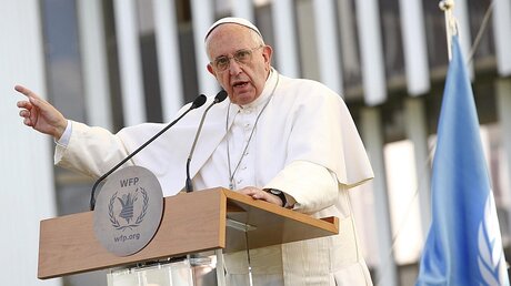 Papst Franziskus beim Welternährungsprogramm in Rom / © Tony Gentile / Pool (dpa)