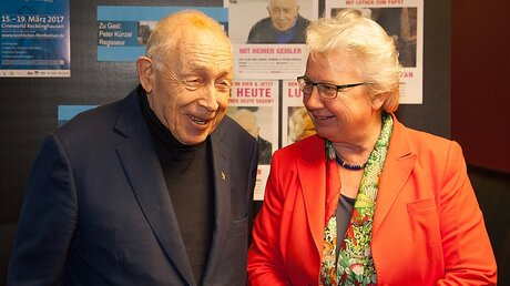 Prominenz beim kirchlichen Filmfestival 2017 - Heiner Geißler und Annette Schavan / © Niko S. Reich (privat)