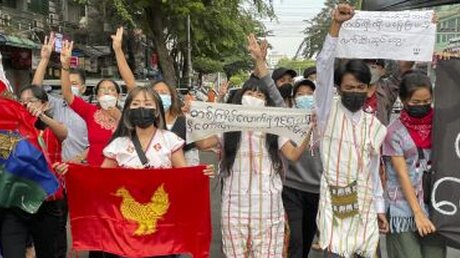 Protest gegen Militärjunta in Myanmar / © -/AP (dpa)