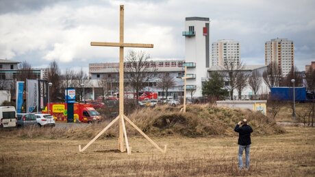 Protestaktion gegen geplante Moschee in Erfurt  / © Arifoto Ug (dpa)