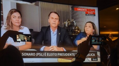 Rede von Bolsonaro nach Wahlsieg / © Fabio Teixeira (dpa)