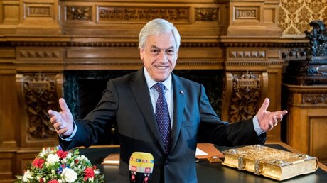 Sebastian Pinera, Präsident von Chile zu Besuch in Hamburg / © Daniel Bockwoldt (dpa)