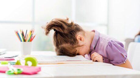 Symbolbild: Mädchen verzweifelt an den Hausaufgaben / © Stock-Asso (shutterstock)
