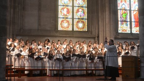 Von nun an verstärken 22 neue Sängerinnen den Mädchenchor am Kölner Dom. / © Beatrice Tomasetti (DR)