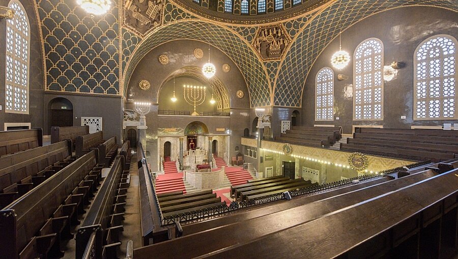 Blick in die Synagoge von Augsburg / © Stefan Puchner (dpa)