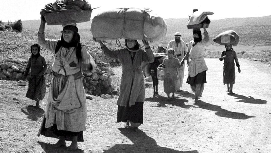 14.05.1948, Israel: Araber fliehen mit all den Habseligkeiten / © Eldan David (dpa)