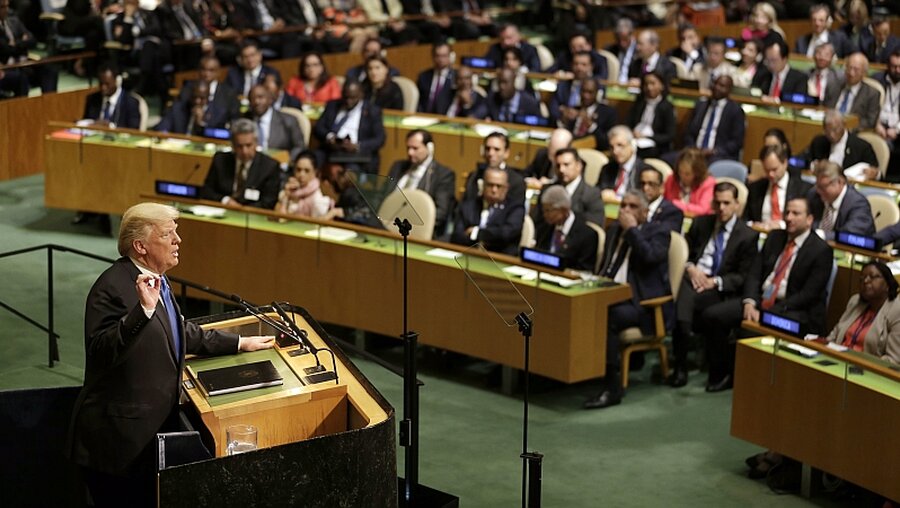 US-Präsident Donald Trump bei UN-Generaldebatte / © Seth Wenig (dpa)