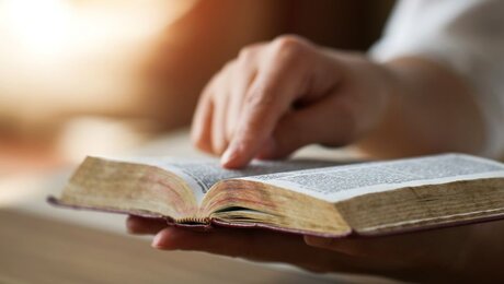 Eine Frau liest in einer Bibel / © poylock19 (shutterstock)
