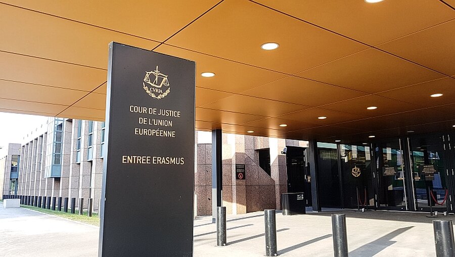 Eingang des Europäischen Gerichtshofs in Luxemburg / © Michael Merten (KNA)