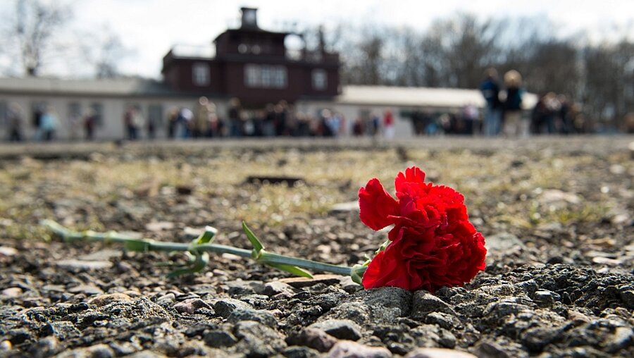 Gedenken im ehemaligen Konzentrationslager Buchenwald / © Sebastian Kahnert (dpa)