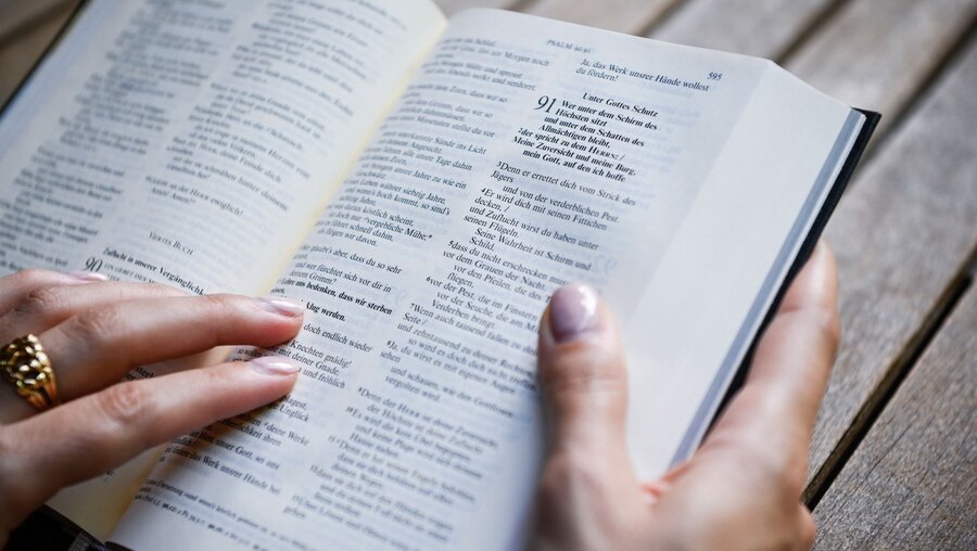 Eine Frau liest in der Bibel / © Julia Steinbrecht (KNA)
