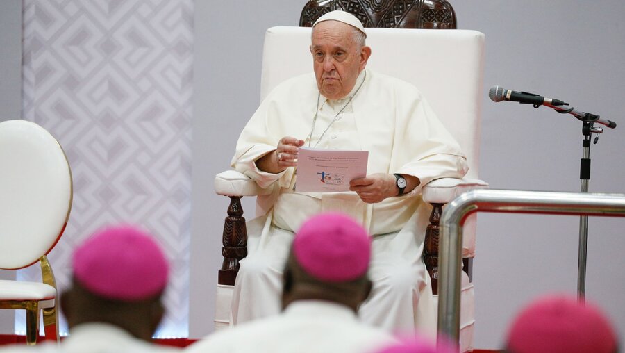 Papst Franziskus trifft Bischöfe / © Paul Haring/CNS photo (KNA)