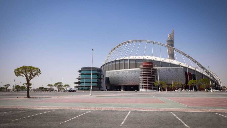 Aussenansicht des Khalifa International Stadion in Al Rayyan bei Doha / © Christian Charisius (dpa)
