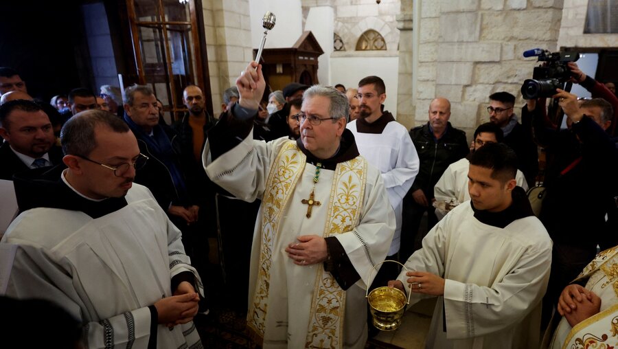 Franziskanerkustos Francesco Patton am Samstag in Bethlehem (Reuters)