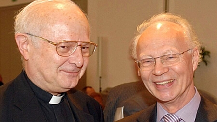 Viele Wogen sind zu glätten: Erzbischof Zollitsch (Vorsitzender DBK) und Prof. Meyer (Präsident ZdK) (KNA)