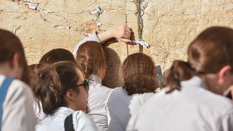 Jüdinnen beten in abgegrenztem Bereich an der Klagemauer / © Elisabeth Schomaker (KNA)