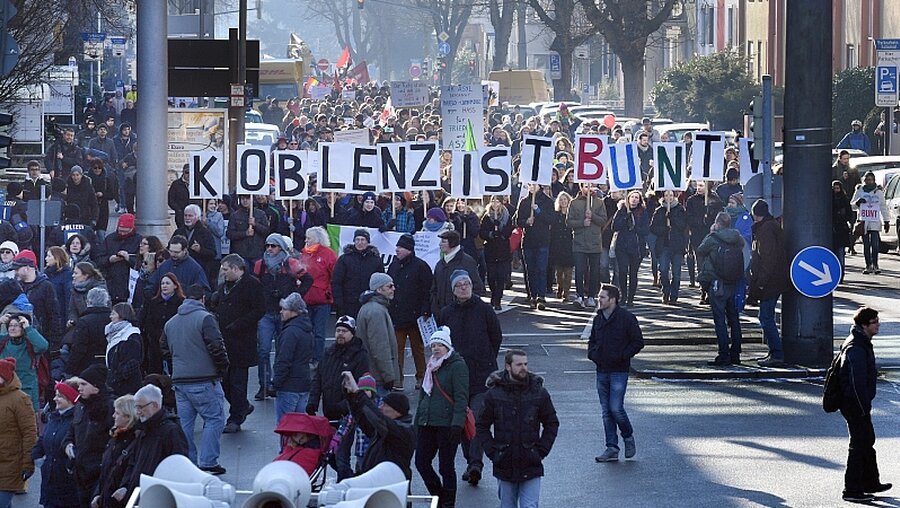Proteste in Koblenz / © Boris Roessler (dpa)