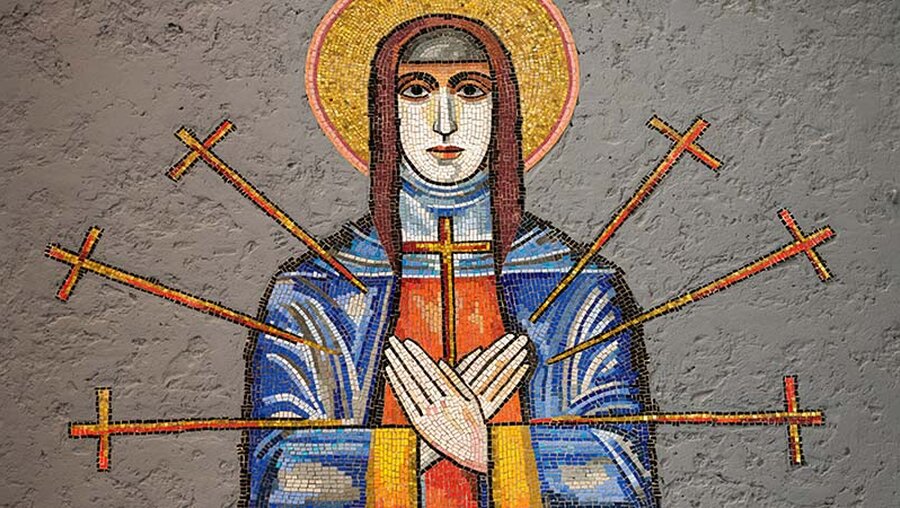 Mosaik in der Frauenfriedenskirche / © Bert Bostelmann (KNA)