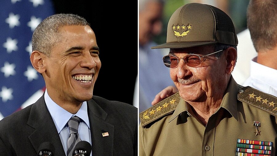 Barack Obama und Raul Castro  / © Michael Nelson/Alejandro Ernesto (dpa)