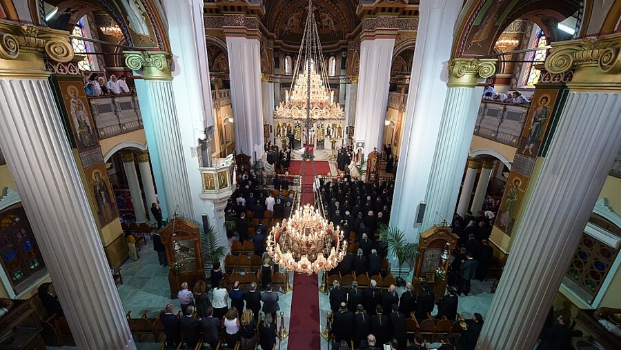 Orthodoxer Gottesdienst in der Sankt Menas Kathedrale in Heraklion (KNA)