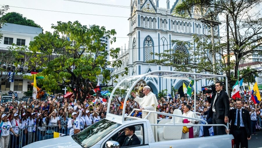 Papst Franziskus auf dem WJT 2019 in Panama / © Cristian Gennari (KNA)