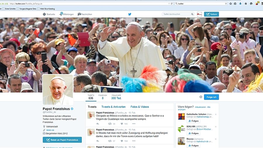 Twitter-Account des Papstes (DR)