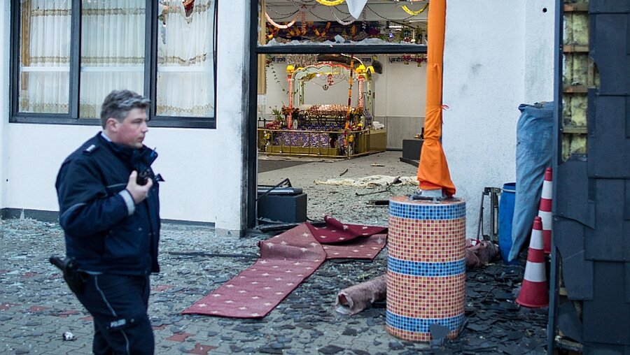 Das Gebetshaus der Sikhs: Vor einem Jahr zerstört  / © Marcel Kusch (dpa)