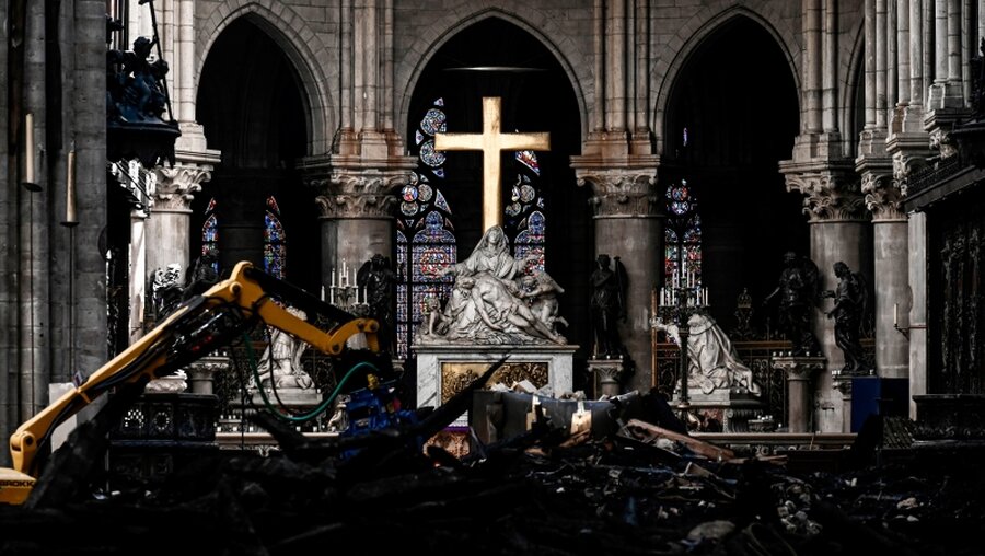 Sanierungsarbeiten in Notre-Dame / © Philippe Lopez (dpa)