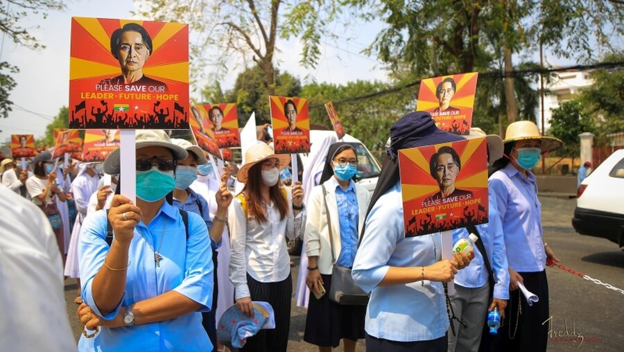 Schwestern vom Guten Hirten protestieren in Myanmar / © Schwestern vom Guten Hirten, Myanmar (privat)
