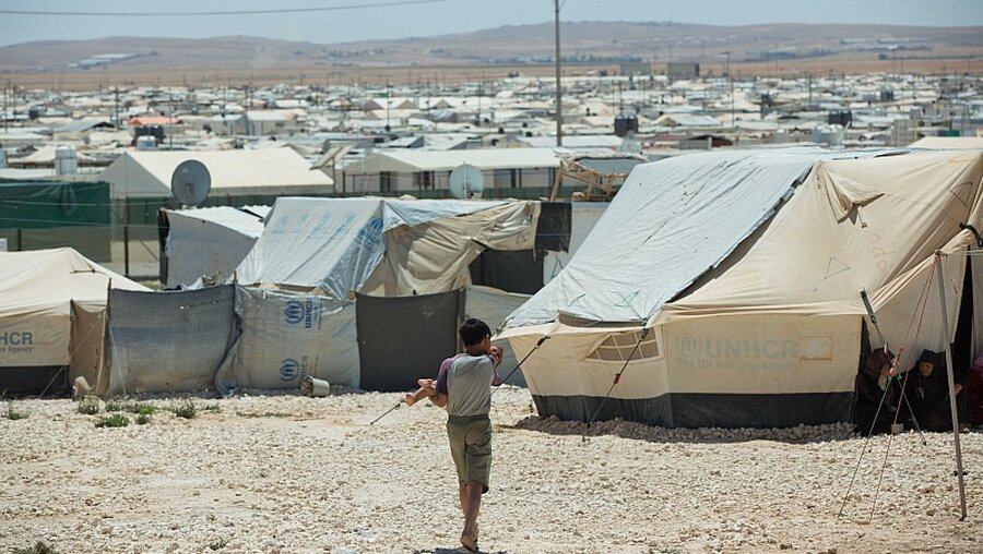 Flüchtlingslager Saatari in Jordanien / © Jörg Carstensen (dpa)