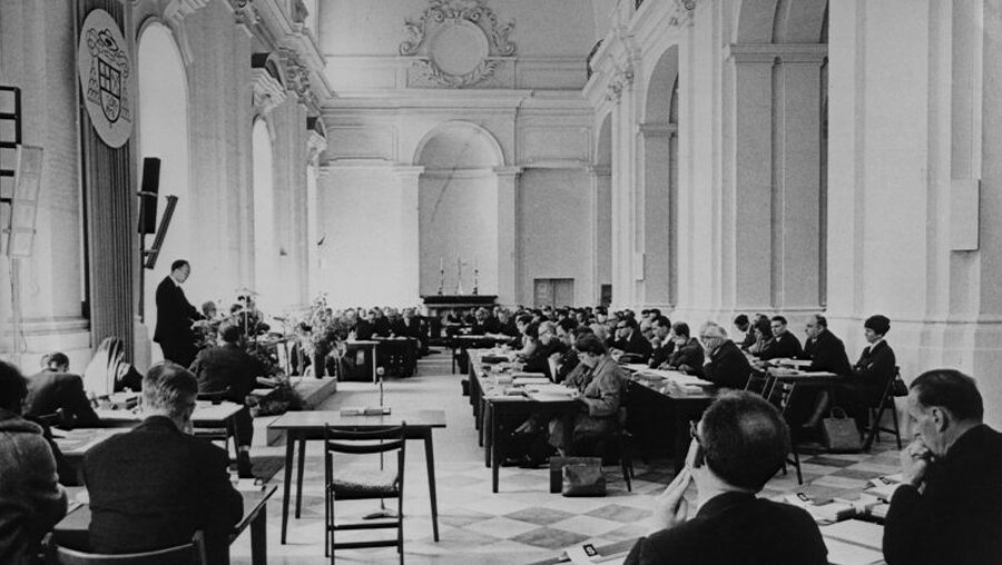 Teilnehmer an der Meißner Synode am 10. Oktober 1969  (KNA)
