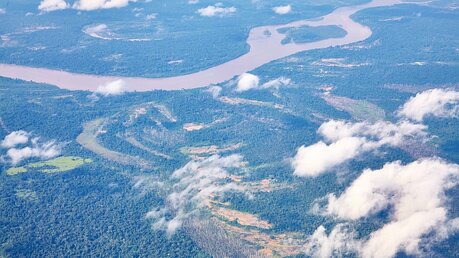 Nirgendwo ist der Raubbau an der Schöpfung so offensichtlich wie im Amazonas. Eine Fläche von der Größe Frankreichs ist bereits unwiederbringlich verloren. / © Tina Umlauf (Adveniat)