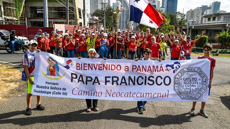"Bienvenido a Panama, Papa Francisco" / © Gennari/Siciliani (KNA)