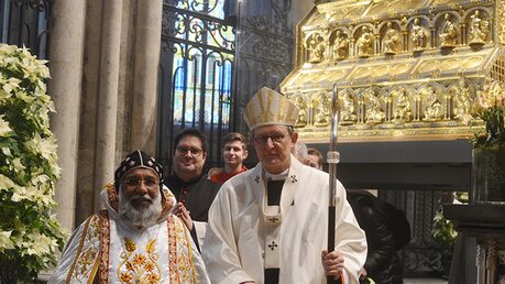 Am Dreikönigstag 2019 hatte Kardinal Woelki seinen indischen Mitbruder Kardinal Baselios Cleemis zu Gast. / © Beatrice Tomasetti (DR)